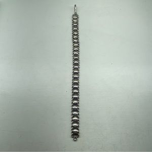 Sterling Silver Round Flat Button Chain Bali Indonesia Bracelet